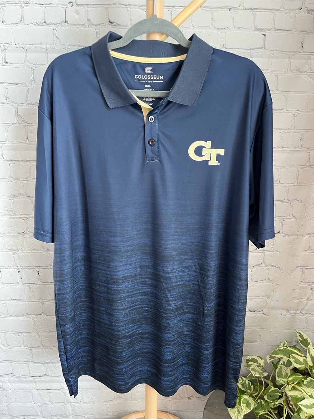 Georgia Tech Colosseum Men's Navy Polo Shirt with Logo XXL
